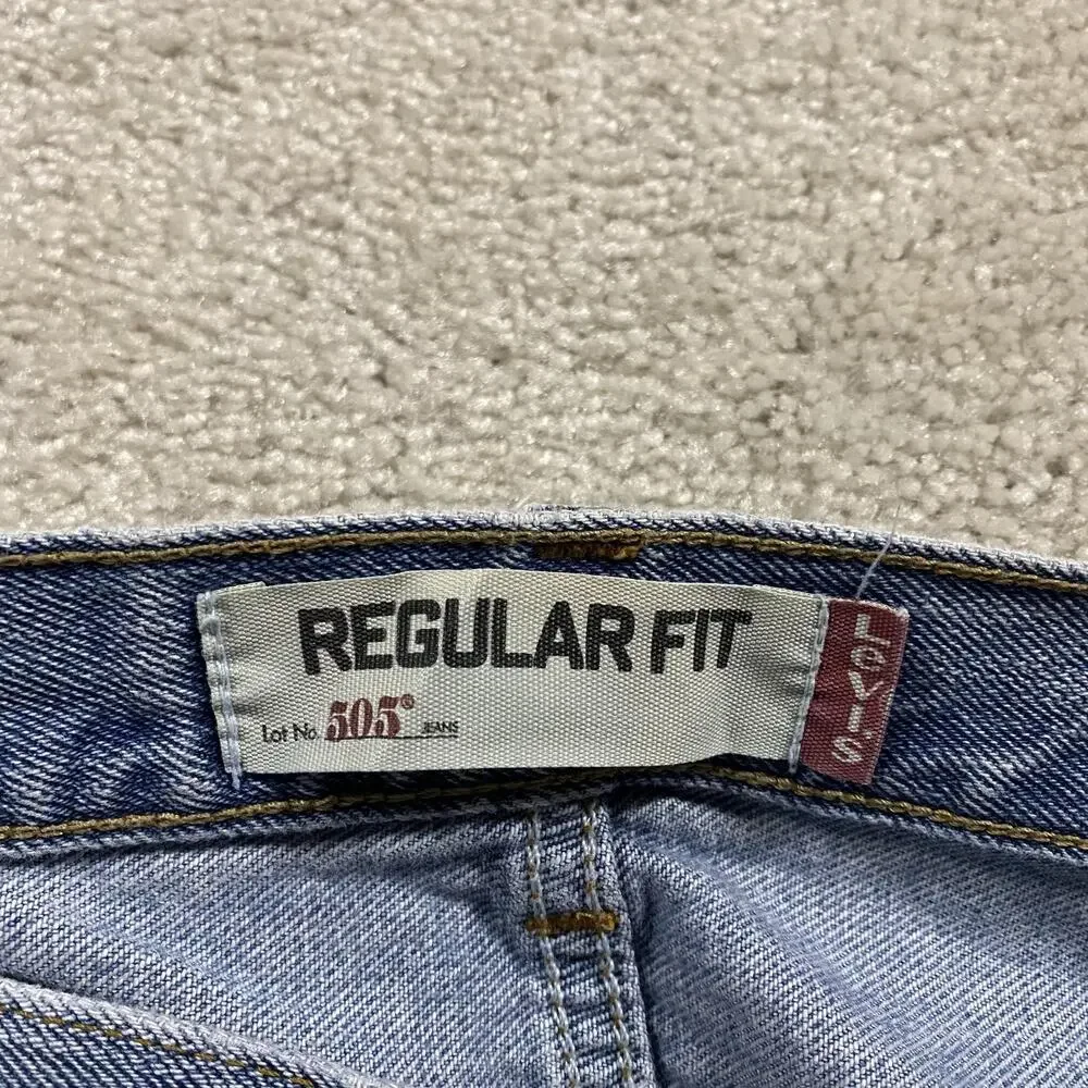 Y2K Levis 505 Jeans Mens 40x30 Blue Regular Fit Straight Leg Denim Medium Wash